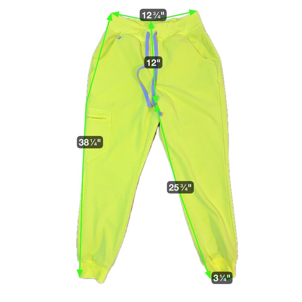 Figs High Waist Zamora Jogger Scrub Pants Nurse Doctor Lifesaver Yellow Small - Picture 3 of 12